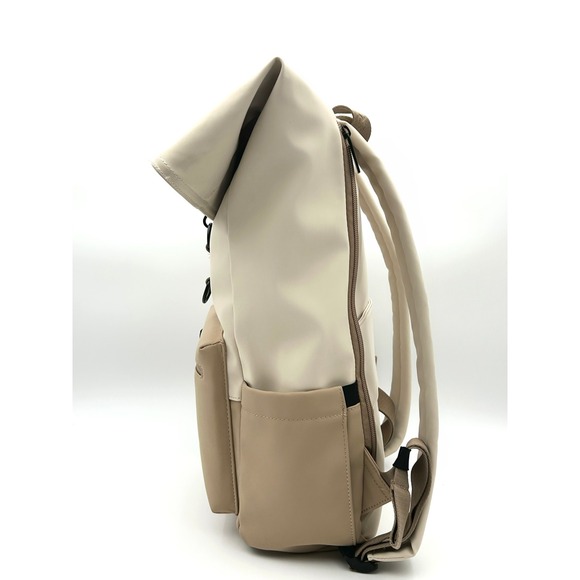 EUC Pajar Jiro Waterproof Rolltop Backpack White Cream Tan Laptop Sleeve Zipper main image 4